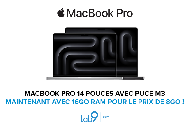 MacBook Pro 14 pouces avec puce M3, maintenant avec 16Go Ram pour le prix de 8Go